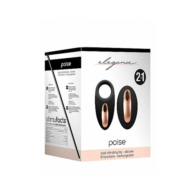 Elegance Dual Poise Vibrating Cock Ring & Remote Black - Fit & Sizing