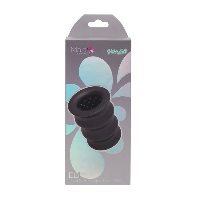 Eli Liquid Silicone Stroker 4in Black - A 4-Inch Stroker With a 1-Inch Opening