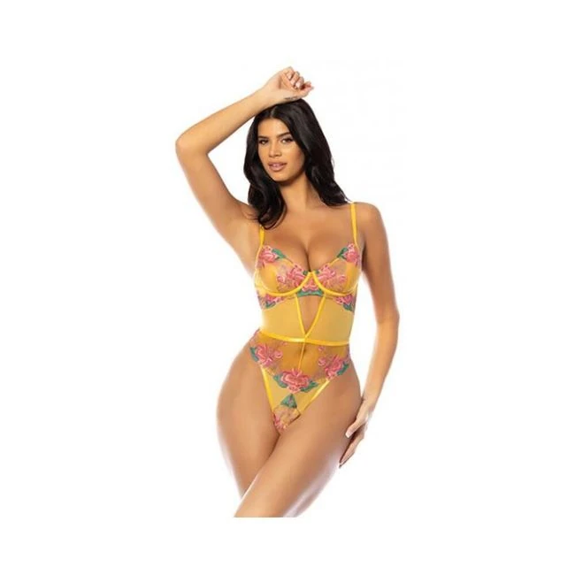 Elisabeth Unlined Underwire Embroidered Teddy - Fabric & Feel