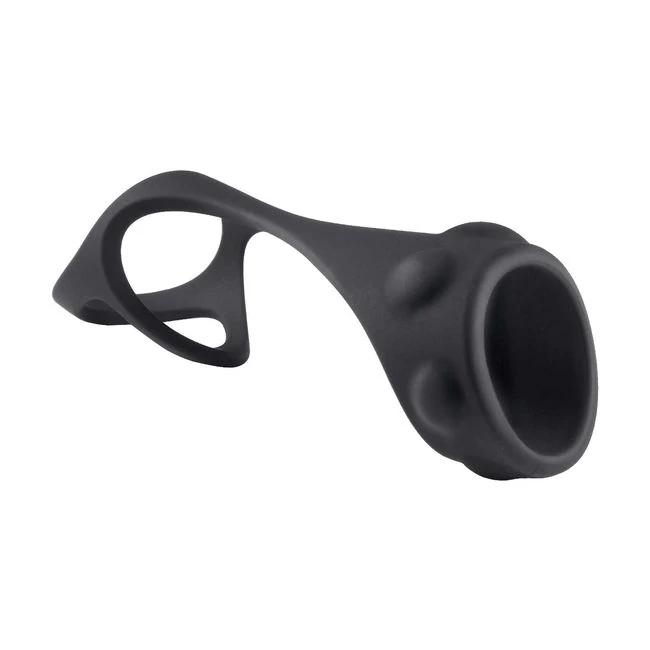 Enhancer Textured Cock Strap & Ball Stretcher Black - Overview