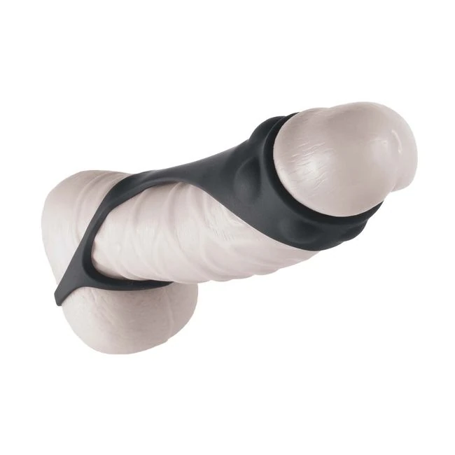 Enhancer Textured Cock Strap & Ball Stretcher Black - Key Details