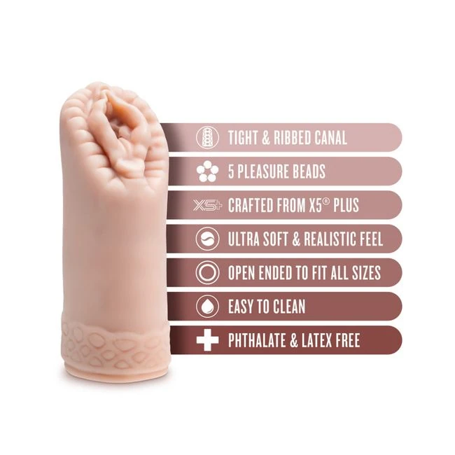 Enlust Alyssa Beige - Five Pleasure Beads Inside a Ribbed Canal