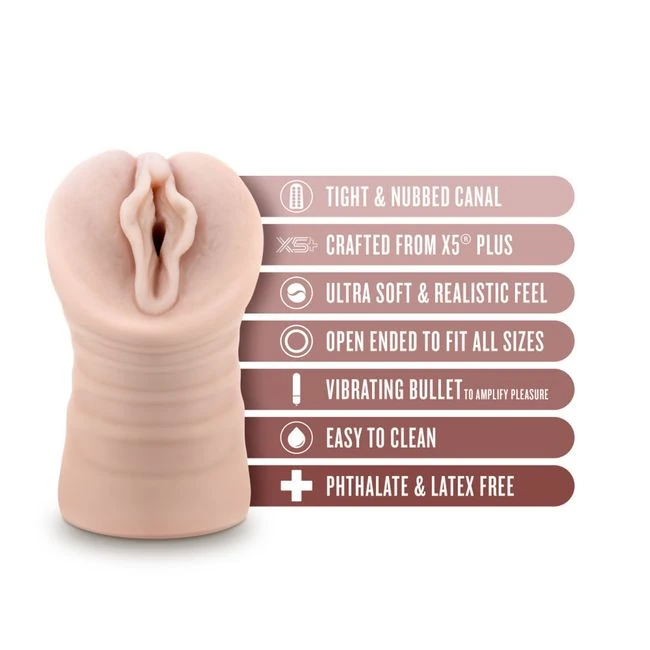 Enlust Destini Vibrating Stroker Beige - Experience the Ultimate in Male Pleasure with the Enlust Destini Vibrating Stroker Beige