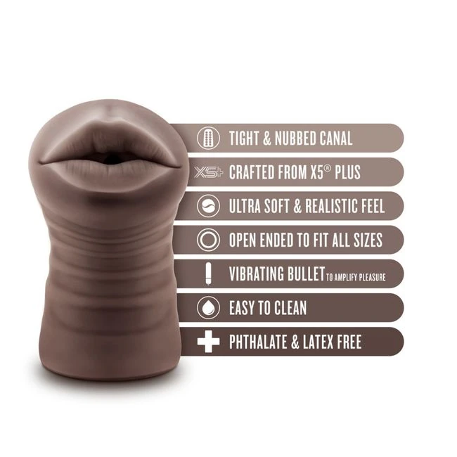 Enlust Krystal Vibrating Stroker Brown - Experience Intense Pleasure with the Enlust Krystal Vibrating Stroker Brown