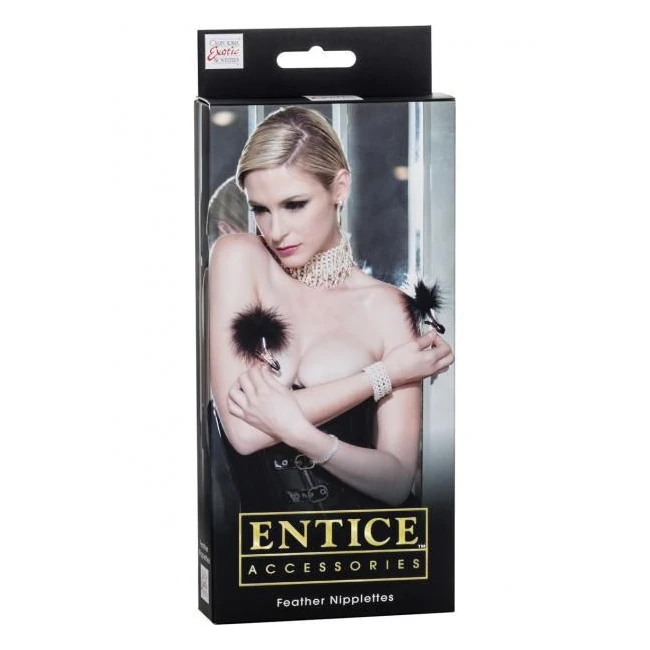 Entice Feather Nipplettes Nipple Clamps Black - Key Details