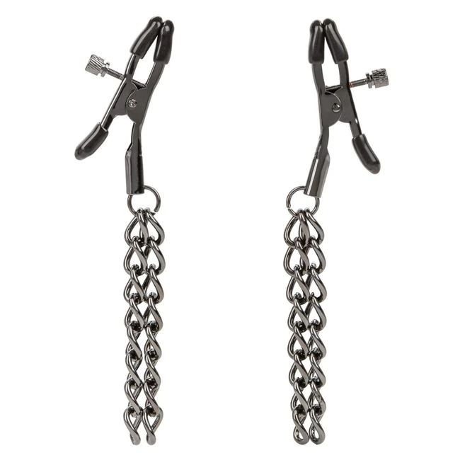 Euphoria Chain Nipple Clamps - Experience Heightened Sensations with the Euphoria Chain Nipple Clamps