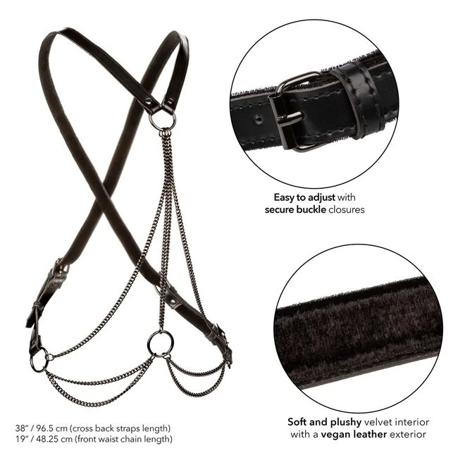 Euphoria Multi Chain Harness Plus Size - Adjustable Fit for Comfort and Security