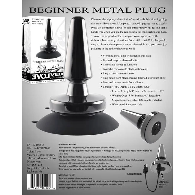 Evolved Beginner Metal Plug - Specifications & Materials
