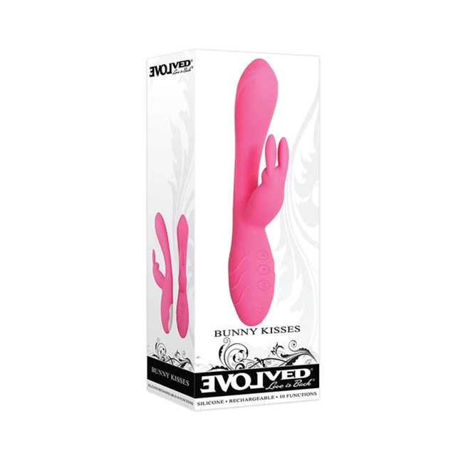 Evolved Bunny Kisses Rechargeable Silicone - Pink - Vibration Modes & Stimulation