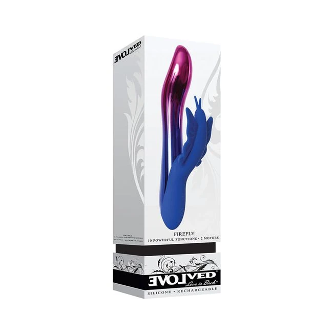 Evolved Firefly Light Up Vibrator 2 Motors 10 Function Usb Rechargeable Cord Included Waterproof - Vibration Modes