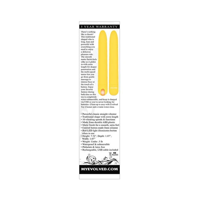 Evolved Sunny Sensations Rechargeable Silicone - Yellow - Overview