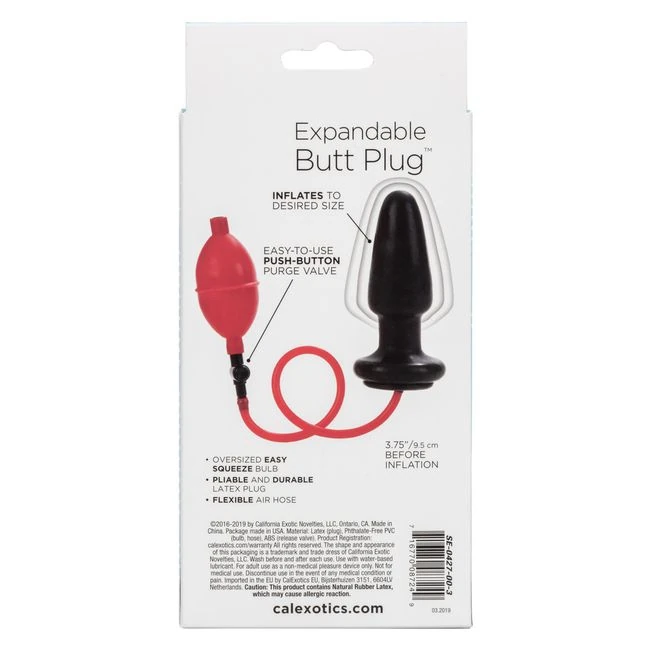 Expandable Butt Plug - Graduated Sizing & Inflation Control