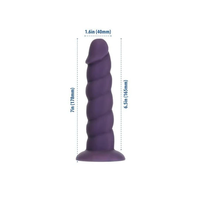 Fantasy Addiction 7in Unicorn Purple W/ Bullet - Physical Design & Dimensions