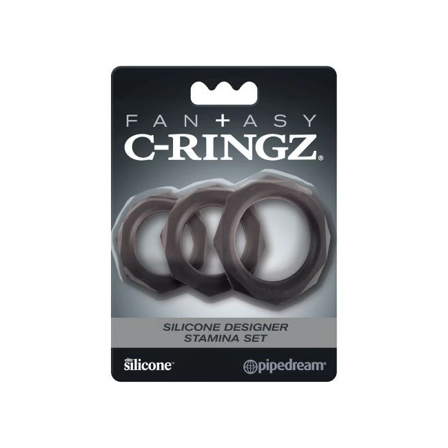 Fantasy C Ringz Silicone Designer Stamina Set Black - Overview