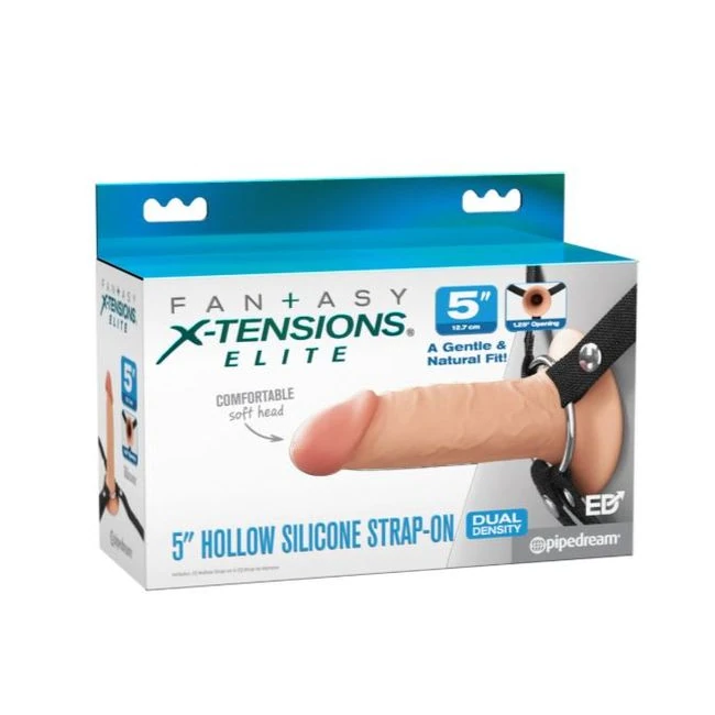 FANTASY X-TENSIONS ELITE 5IN HOLLOW STRAP-ON - Shape & Texture