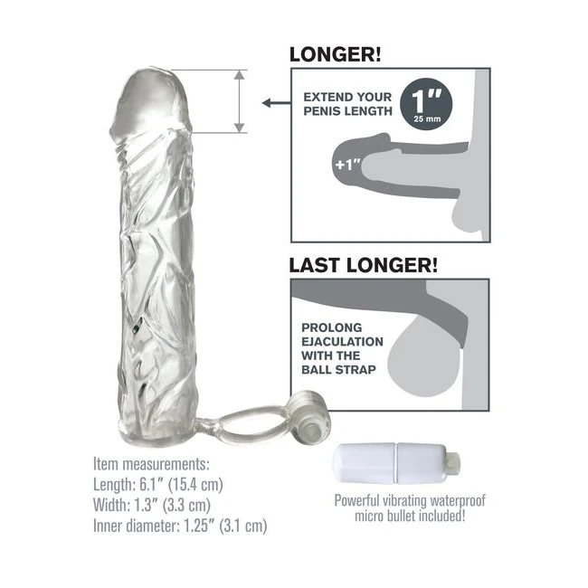 Fantasy X-tensions Vibrating Super Sleeve - Shape & Texture