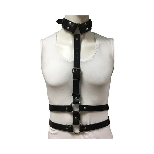 Female Chest Harness with Choker - Black - Build & Quality
