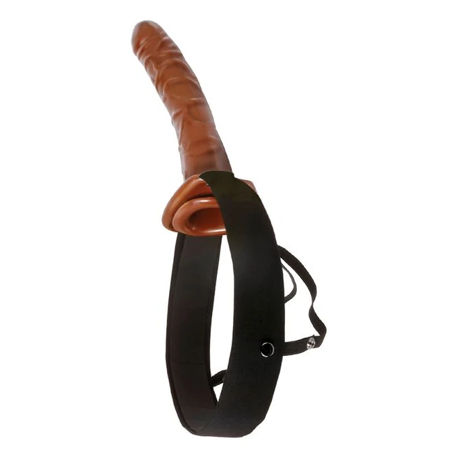 Fetish Fantasy 10in Chocolate Dream Hollow Strap on - Shape & Texture