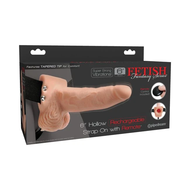 Fetish Fantasy 6in Hollow Rechargeable Strap-on with Remote, Flesh - Material Feel & Construction
