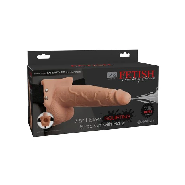 Fetish Fantasy Hollow Squirting Strap-on W/ Balls - Shape & Texture