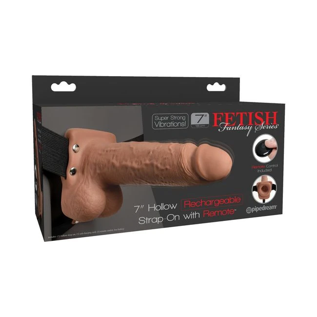Fetish Fantasy Hollow Rechargeable Strap-on With Remote - Shape & Texture