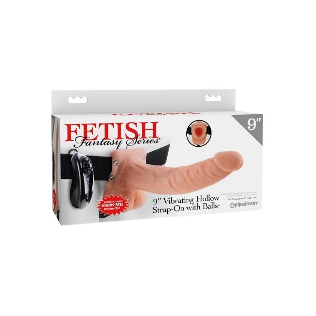 Fetish Fantasy 9 Hollow Strap on W/balls - Shape & Texture