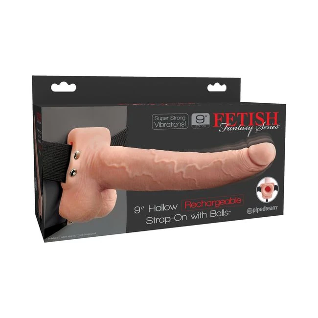 Fetish Fantasy Hollow Rechargeable Strap-on with Balls, Flesh - Material Feel & Construction