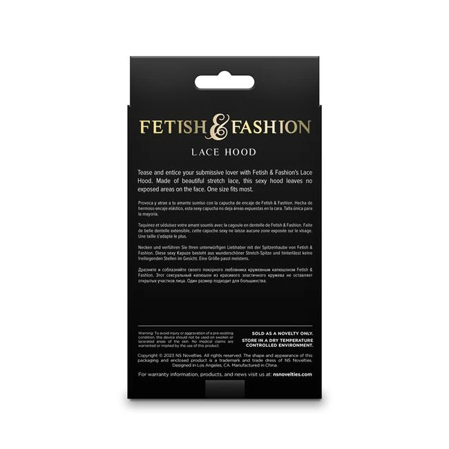 Fetish & Fantasy Lace Hood Black - Hardware &amp; Fasteners