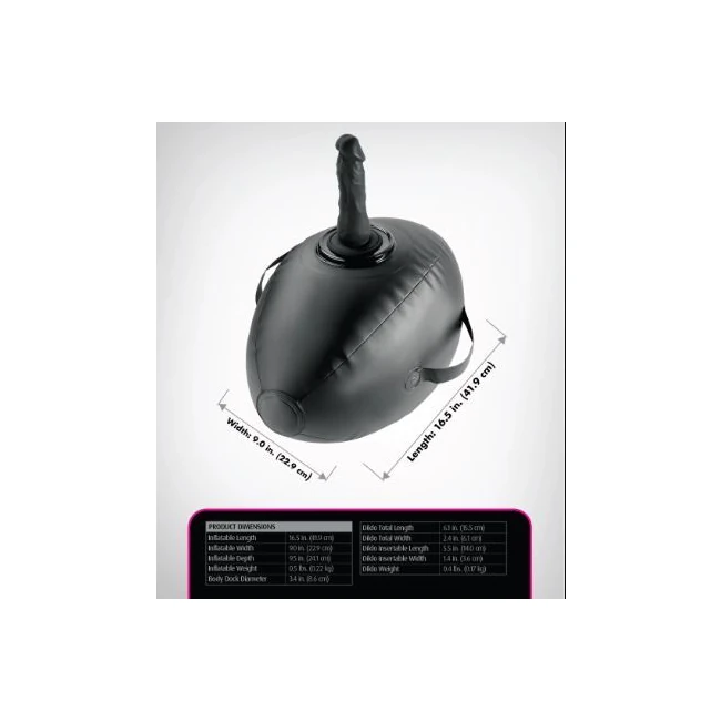 Fetish Fantasy S/ Body Dock Inflatable Love Ball Blk - Features at a Glance