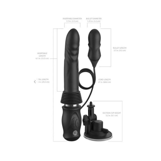 Fetish Fantasy Ultimate Silicone Thruster - Black - Features & Additional Functions
