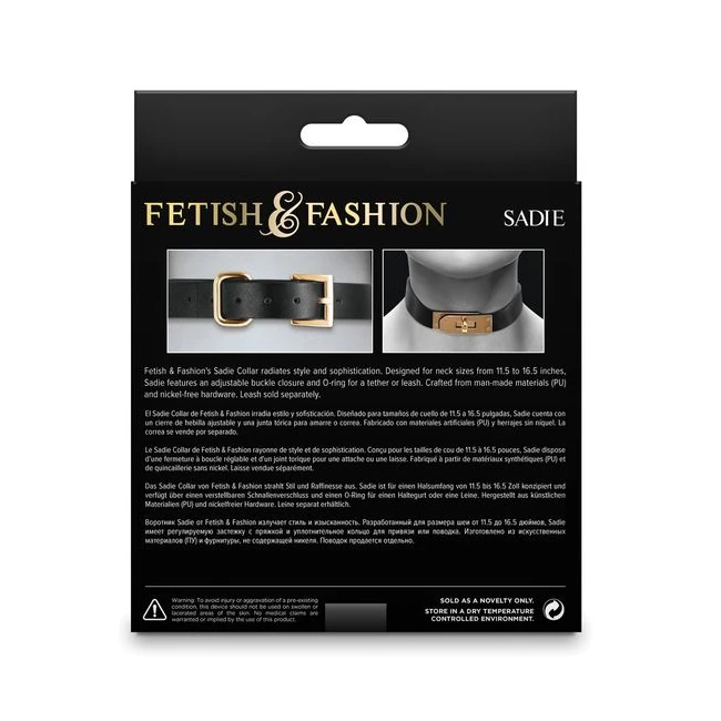 Fetish & Fashion Sadie Collar Black - Graduated Sizing