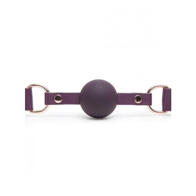 Fifty Shades Cherished Leather Ball Gag Purple - Hardware & Fasteners