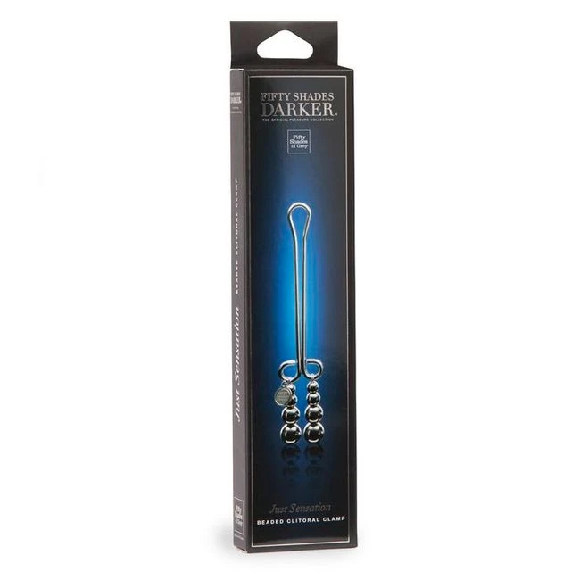 Fifty Shades Darker Just Sensation Beaded Clitoral Clamp - Beads That Pull and Swing