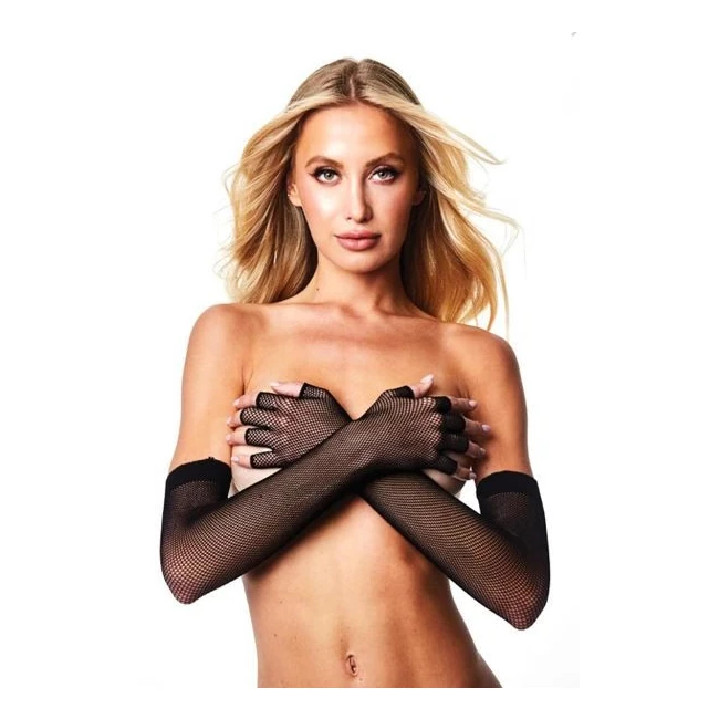 Fingerless Fishnet Opera Glove Black - Fabric & Feel