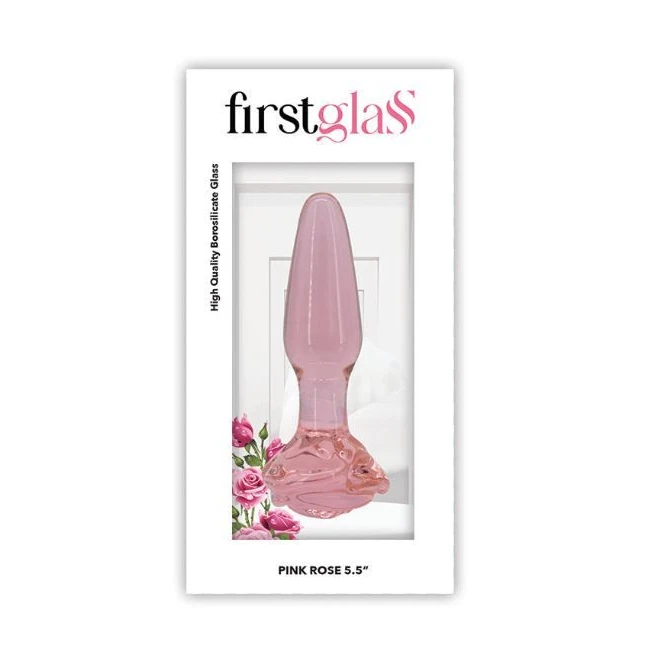 First Glass Rose Butt Plug - A Tapered Tip and a Flared Stop