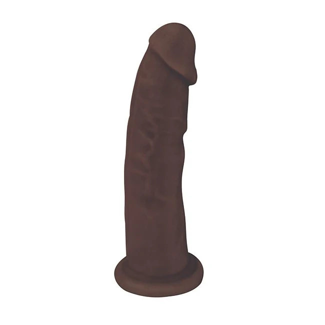 Fleshstixxx 7in Silicone Dildo No Balls Chocolate - Shape & Texture