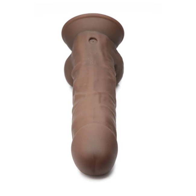 Fleshstixxx 8in Vibrating Dildo W/ Balls Dark - How It Feels