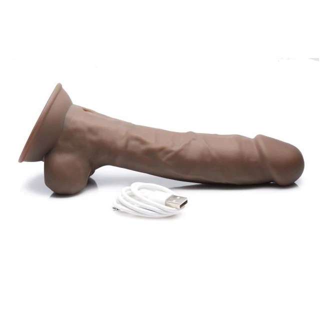 Fleshstixxx 8in Vibrating Dildo W/ Balls Dark - Features and Care