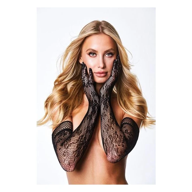 Flower Lace Opera Glove Black - Fabric & Feel