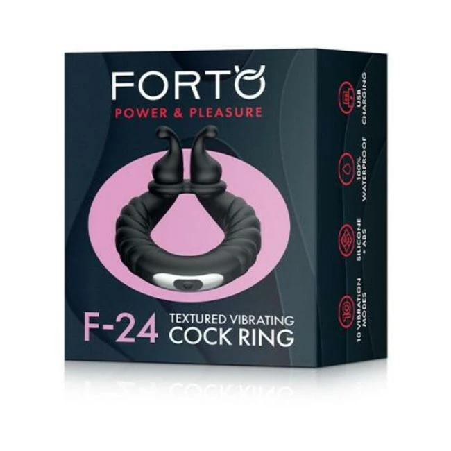 Forto F-24: Silicone Textured Vibrating Cock Ring - Fabric & Feel