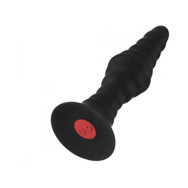 Forto Vibrating Ribbed Plug W/remote  Large Blk - Material & Safety