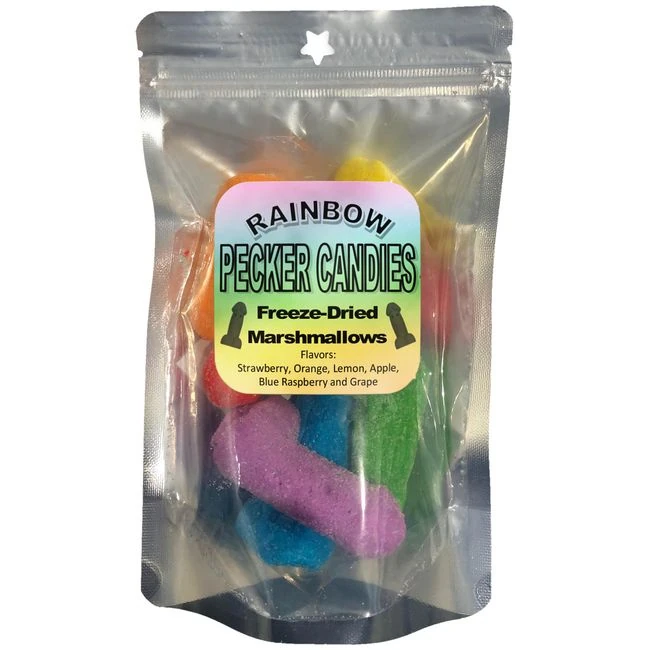 Rainbow Pecker Candies - Marshmallow Core, Candy-Coated Shell