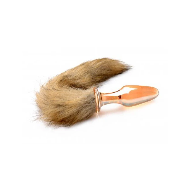 Frisky Orange Glass Butt Plug W/fox Tail - Shape & Comfort