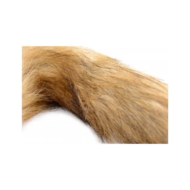 Frisky Orange Glass Butt Plug W/fox Tail - Graduated Sizing & Features
