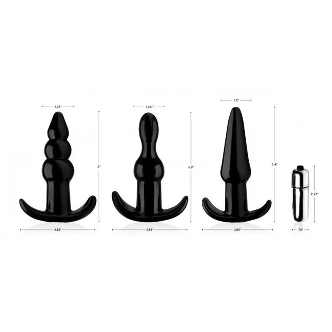 Frisky Thrill Trio Anal Plug Set - Vibration Modes and Power
