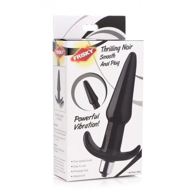 Frisky Thrilling Noir Smooth Vibrating Anal Plug Black - Materials & Maintenance