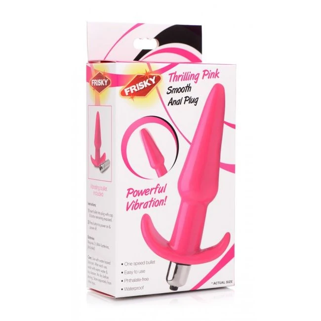 Frisky Thrilling Pink Smooth Vibrating Anal Plug - Design & Specifications