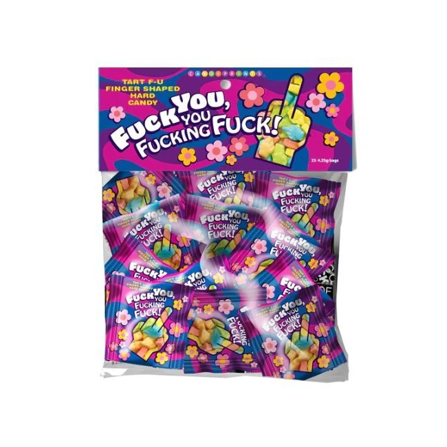 Fuck You - You Fucking Fuck Candy Bag of 25 - Twenty-Five Packs of Five