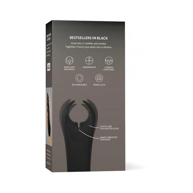 Fun Factory Black Line Manta Man Tool Black Stroker - Grip & Control