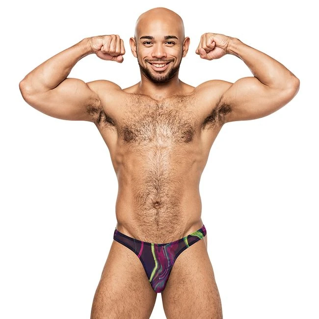 Galactic Print Bong Thong - Micro Mesh Nylon and Spandex Construction